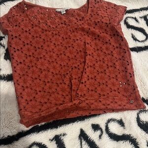 Women's Rust Lace Top
